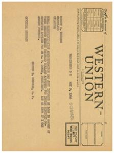 Financial Telegrams: Loan Approvals and War Bond Purchases, 1946-05-09