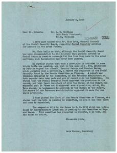 ["The document is inquiring about Social Security coverage for individuals in the armed forces. It mentions a bill pending in Congress that would provide coverage for time served in the military, with reports from the Social Security Board and Veterans Administration supporting the provision. The bill is pending in the Senate Committee on Finance and the House Committee on Ways and Means, with no action taken yet. The document requests further investigation and a report on the status of the legislation."]