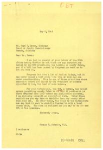 Regulations for County Fairs: Information from Congressman George Schwabe, 1945-05-02