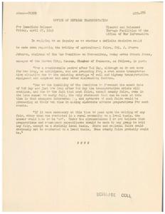 Transportation Crisis Impacts Agricultural Fairs: Office of Defense Transportation Announcement, 1945-04-27