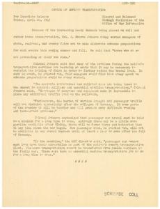 Transportation Restrictions for Summer and Fall Fairs, 1945-04-20