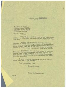 ["The document from Mr. Silliman to Congressman Schwabe expresses opposition to the Fair Employment Practice Act, calling it a \"screw-ball idea\" and criticizing it as a tactic to gain the African American vote and create a new government bureau. Congressman Schwabe responds, assuring Mr. Silliman that he does not support the bill in its current form and advising him to take the matter up with Democratic representatives in his district."]