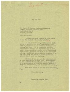 ["George B. Schwabe, a member of the House of Representatives, received a letter from Howard T. Bolton, the Secretary-Treasurer of Federal Employees Union No. 386, expressing support for House Bill No. HR-2497. Schwabe acknowledges receipt of the letter and states that the proposed legislation is still in committee and may undergo changes before being reported out. He assures Bolton that he is sympathetic to the problems of federal employees and will give the measure careful consideration before voting on it."]