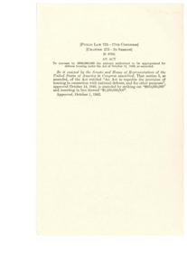 ["This act increases the amount authorized to be appropriated for defense housing by $600,000,000, bringing the total to $1,200,000,000. It was approved on October 1, 1942."]