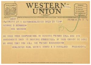 Protesting Amendments: Telegrams to House Representatives, 1946-01-01 - 1946-12-31