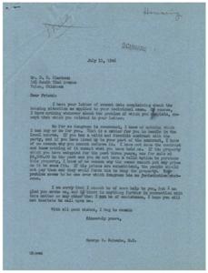 Concerns Regarding Housing Situation, 1946-07-11 - 1946-07-11