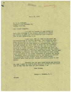 The Housing Crisis and Material Shortage in Vinita: Correspondence between Mr. L. D. Dalquest and Congressman George B. Schwabe, 1946-03-22 - 1946-03-22