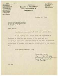 Legislation for the Osage Tribe: Correspondence Between Representatives, 1945-03-20 - 1945-03-20