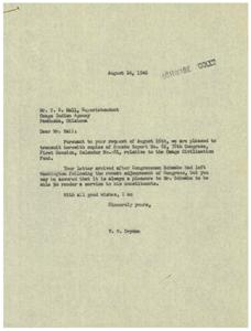 Senate Report on Osage Civilization Fund for Osage Tribal Council Meeting, 1946-08-16 - 1946-08-16