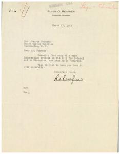 ["The document is a letter discussing a bill for Federal Aid to Education pending in Congress, which proposes using a portion of $300 million annually to subsidize salary increases for school teachers. It highlights concerns about centralized bureaucratic control over schools and the potential impact of federal money on local authority in education. The document expresses skepticism about the necessity of federal aid and the implications of giving a commissioner of education power to distribute funds and make regulations. It also discusses the historical context of federal subsidies for schools and the potential consequences of increased federal involvement in education."]
