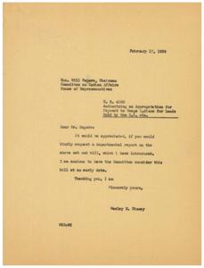 Request for Departmental Report on H.R. 4080 for Osage Indian Land Payment, 1939-02-17 - 1939-02-17