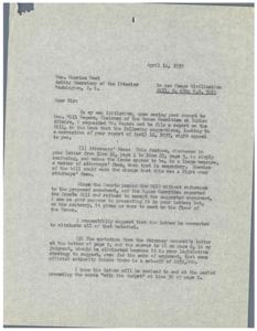 Proposed Amendments to Osage Civilization Bill: Ensuring Fair Treatment and Protection, 1935-01-01 - 1939-12-31