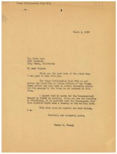 Supporting the Osage Civilization Fund Bill: A Request for Information, 1938-03-05 - 1938-03-05
