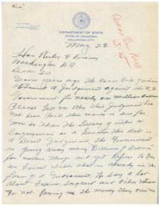 Unpaid Debts: A Letter to the Government from an Osage Tribe Member, 1937-01-01 - 1937-12-31