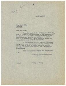 Update on the Civilization Fund Pill: A Letter to Honorable  Frank Files, 1935-01-01 - 1939-12-31