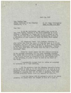 Suggestions for Revisions to Report on Osage Civilization Bill, 1937-04-12 - 1937-04-12