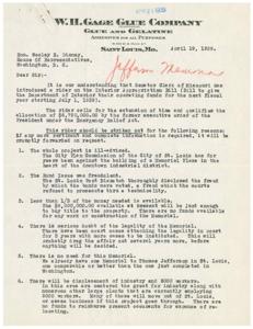 Concerns Regarding Jefferson Memorial Plaza Funding, 1931-03-30 - 1931-03-30