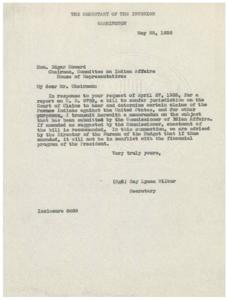 Recommendation for H. R. 9755: Confer Jurisdiction on Court of Claims for Pawnee Indian Claims, 1946-01-01 - 1946-12-31