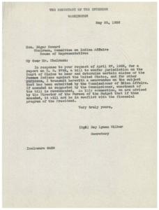 Recommendation for Enactment of H.R. 9753: Settlement of Claims of the Pawnee Indians, 1946-01-01 - 1946-12-31