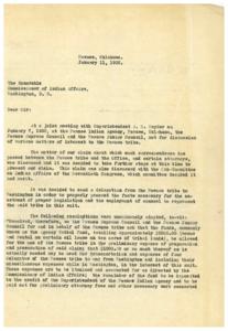 Pawnee Tribe&#39;s Claim for Legislation: Request for Funds and Delegation to Washington, 1932-01-07 - 1932-01-07
