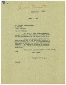 Correspondence Regarding Discussion of the Pending Lanham Act in 1946, 1946-03-01