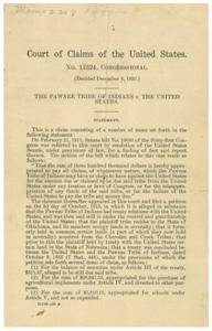 The Pawnee Tribe of Indians v. The United States: Claims and Findings of Fact, 1946-01-01 - 1946-12-31