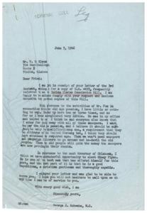 Political Correspondence: Indian Claims Commission Bill and Governor Election, 1946-06-07 - 1946-06-07