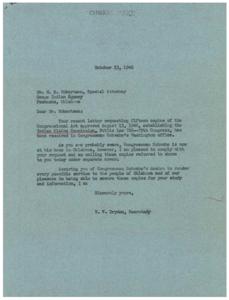 Request for Congressional Act Copies from Congressman Schwabe, 1946-08-13 - 1946-08-13