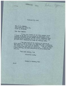 Update on Indian Claims Commission Bill - Letter from George B. Schwabe, 1946-02-27 - 1946-02-27
