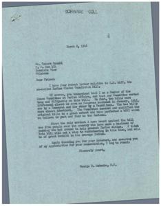 Supporting the Indian Claims Commission Bill: A Letter from Robert Goombi, 1946-03-08 - 1946-03-08