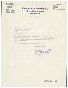 Correspondence Regarding Legislative Bills, 1945-03-07