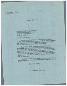Concerns Regarding H.R. 4908: A Letter to Congressman Schwabe from The Refinery Supply Company, 1946-01-07 - 1946-01-07