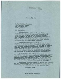 Suggestions for Labor Legislation: A Letter to Congressman Schwabe, 1946-01-07 - 1946-01-07