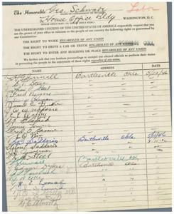 Petition for Reinstatement of Rights: A Call to Action from the Citizens of America, 1946-01-01 - 1946-12-31