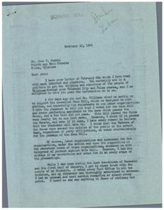 Support for the Case Bill: A Letter from John H. Dunkin to Honorable  George Schwabe, 1946-01-29 - 1946-01-29