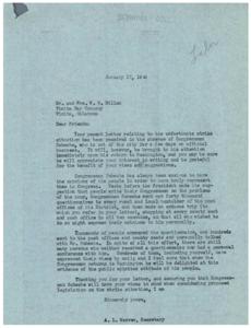Concerns and Suggestions Regarding the Labor Situation: A Letter to Congressman Schwabe, 1946-01-11