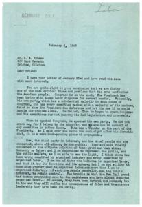 The Challenge of Organized Labor: A Letter to Congressman George B. Schwabe, 1946-01-23 - 1946-01-23