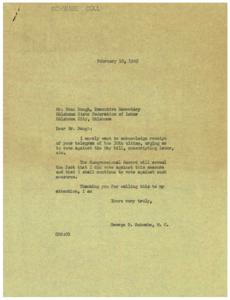 Response to Urging to Vote Against the May Conscription Bill, 1945-02-10 - 1945-02-10