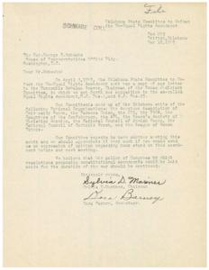 1945 Letter from Oklahoma State Committee Opposing the Equal Rights Amendment, 1945-01-01 - 1946-12-31