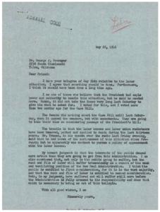 Urgent Action Needed: A Letter to Mr. George J. Overmyer, 1946-05-28 - 1946-05-28