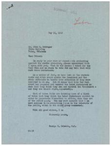 Demand for Action: Congressman George B. Schwabe&#39;s Response to John M. McGregor, 1946-05-16 - 1946-05-16