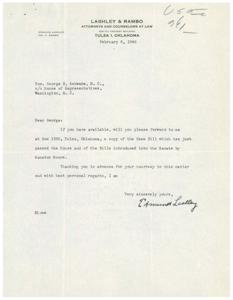 Request for Legislative Information by Lashley &amp; Rambo Attorneys, 1946-02-08 - 1946-02-08