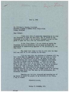 Urging Action on the Case Bill: A Letter from George B. Schwabe, 1946-06-07 - 1946-06-07