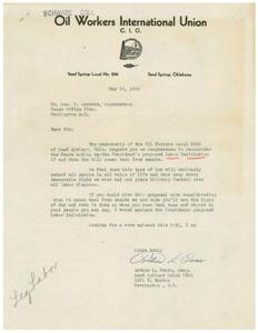 Request for Reconsideration of President&#39;s Proposed Labor Legislation, 1946-05-30 - 1946-05-30