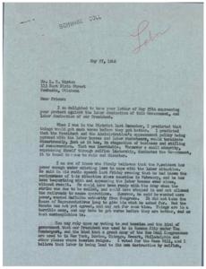 Correspondence Regarding Opposition to Amendments to the Fair Labor Standards Act of 1938, 1946-05-15 - 1946-05-15