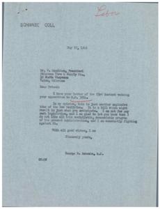 Opposition to H.R. 3914: A Letter from Oklahoma Tire &amp; Supply Co. to Representative George B. Schwabe, 1946-05-23 - 1946-05-23