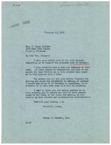Title: Response to Support for Proposed Loan to Britain, 1946-02-27 - 1946-02-27