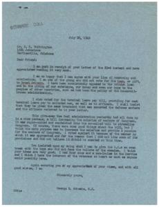 Supporting Our Veterans: A Letter to Representative George B. Schwabe, 1946-07-23 - 1946-07-23