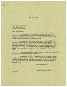 Supporting the Merchant Seamen&#39;s Bill of Rights: A Letter from Miss Edna Mary Letson, 1945-05-07 - 1945-05-07