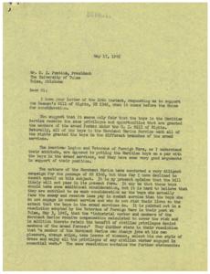 Supporting the Seamen's Bill of Rights: A Letter from George B. Schwabe, 1945-05-03 - 1945-05-03